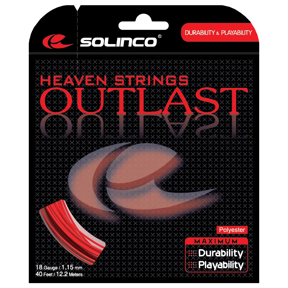 Solinco Outlast 17/1.20 Tennis String (Red)