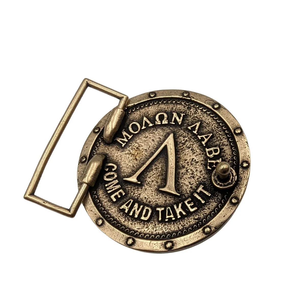 Spartan warrior helmet belt buckle