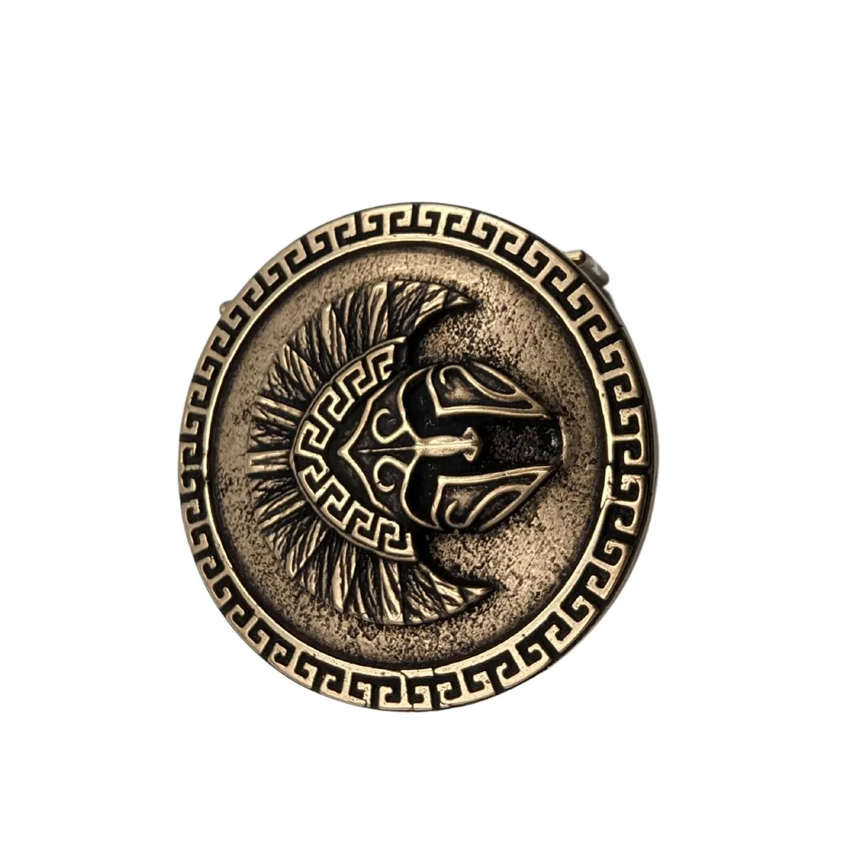 Spartan warrior helmet belt buckle