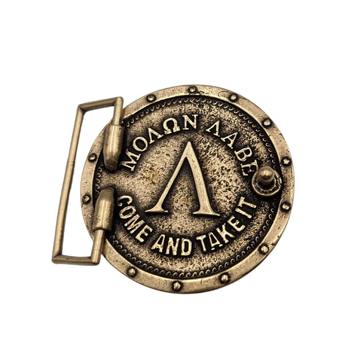 Spartan warrior helmet belt buckle