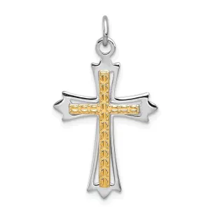 Sterling Silver Fleur De Lis Cross Pendant