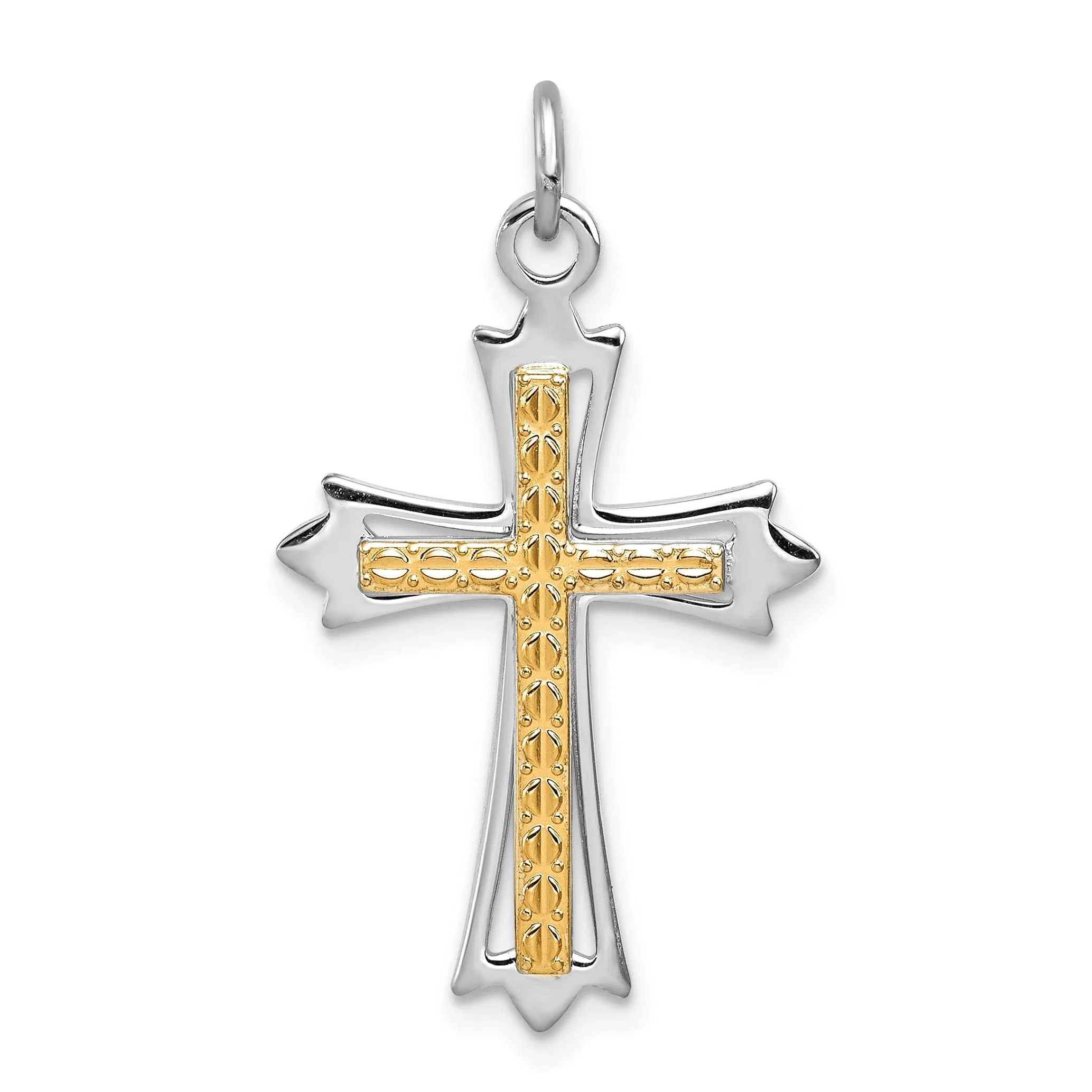 Sterling Silver Fleur De Lis Cross Pendant