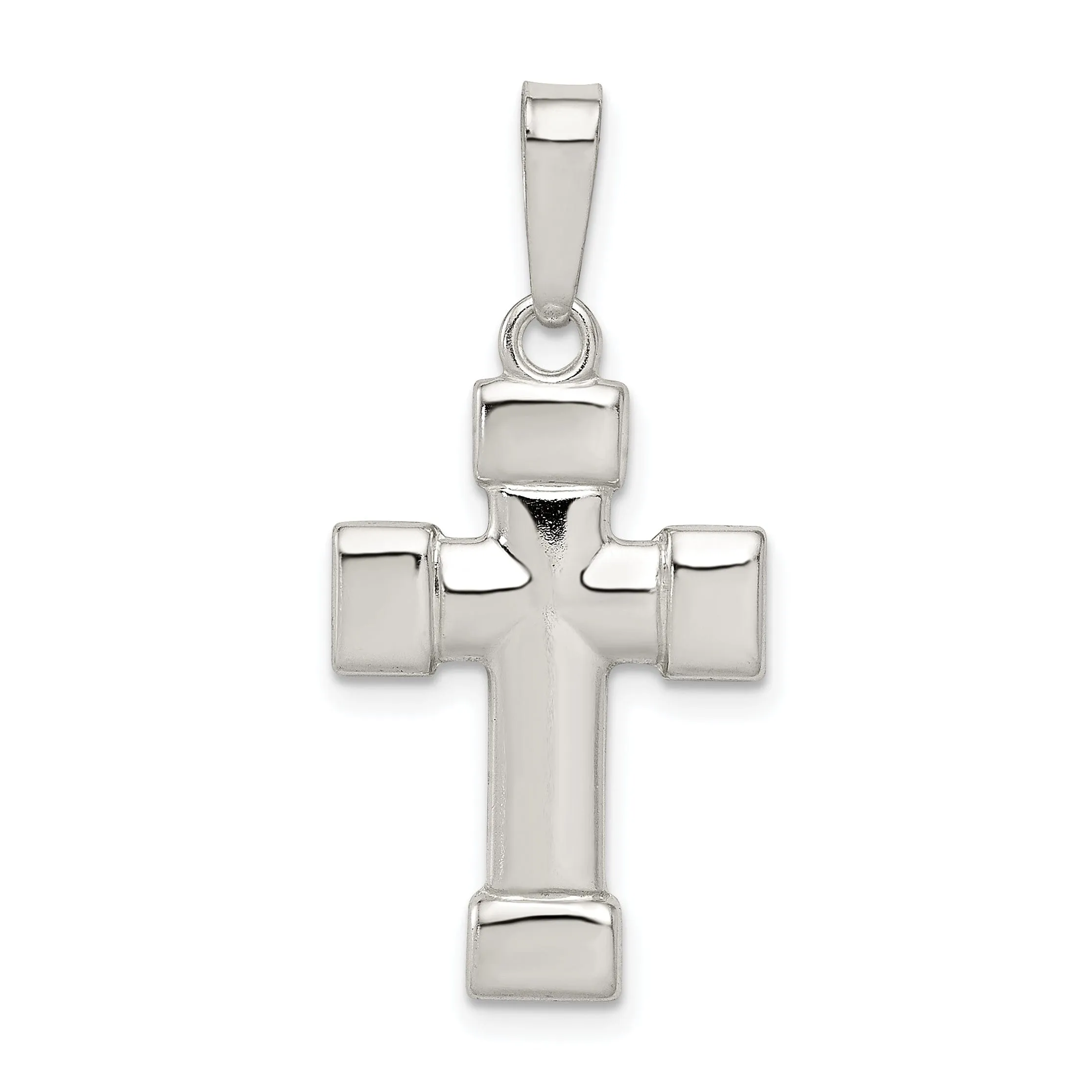 Sterling Silver Polished Finish Cross Pendant