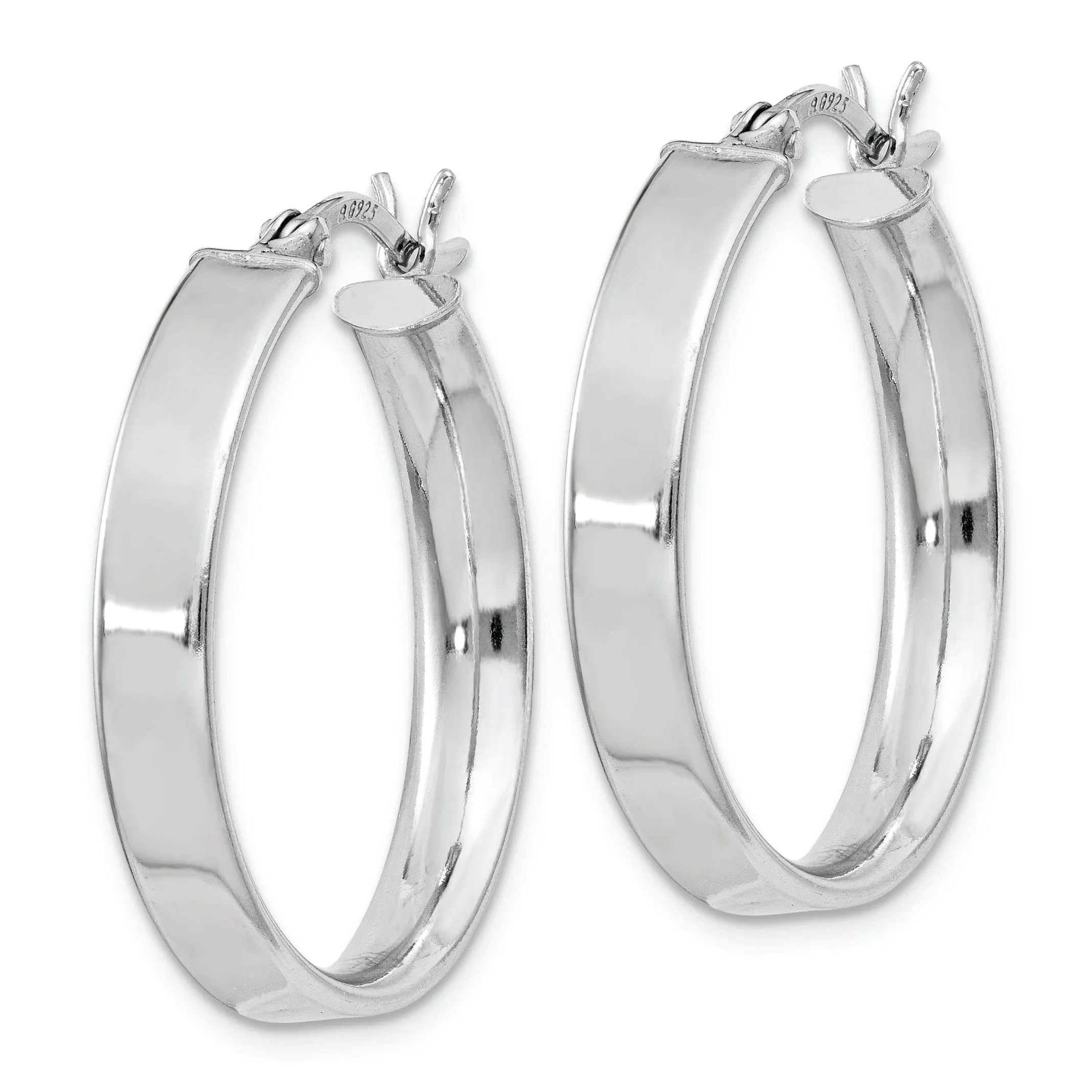 Sterling Silver Polished Finish Hinged Earrings