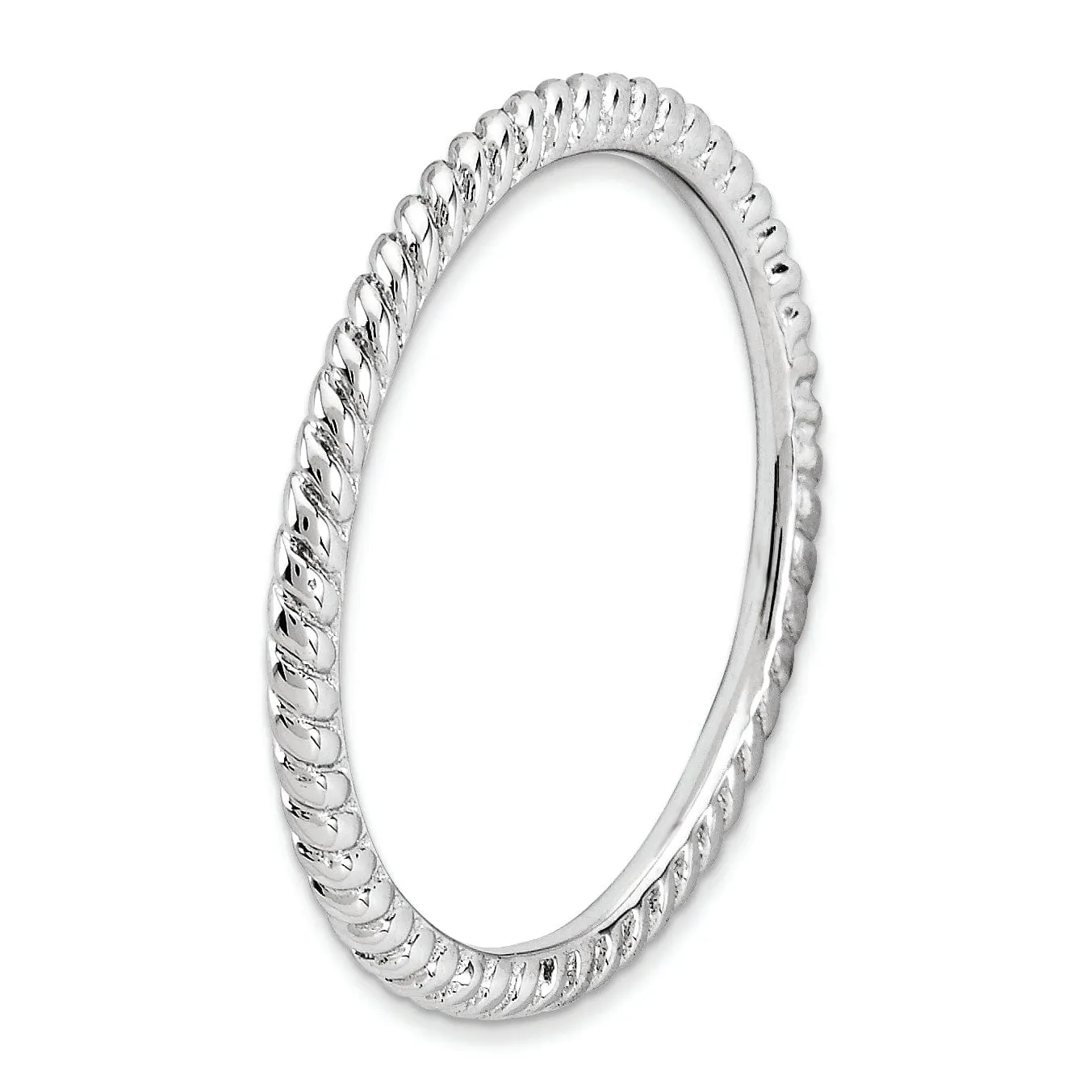 Sterling Silver Rhodium Twisted Ring