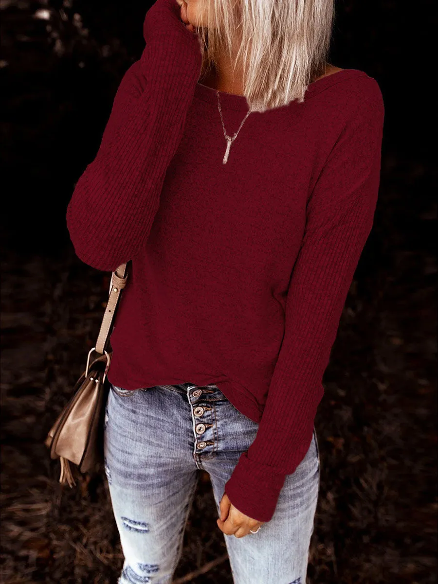 Stunncal Casual Open Back Sweatshirt