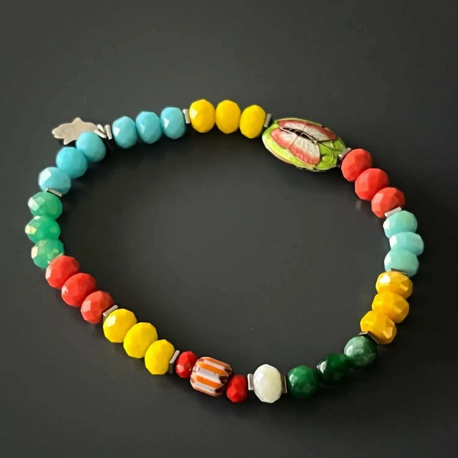 Summer Colors Butterfly Beaded Ankle Bracelet