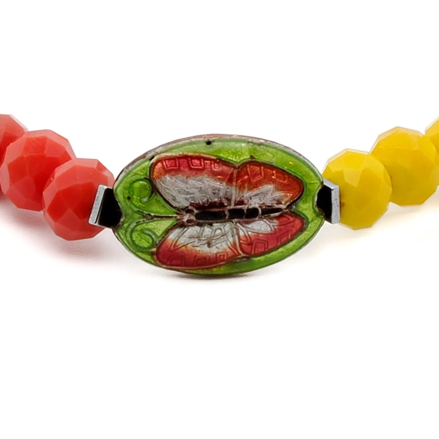 Summer Colors Butterfly Beaded Ankle Bracelet