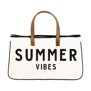 Summer Vibes Cotton Canvas Tote