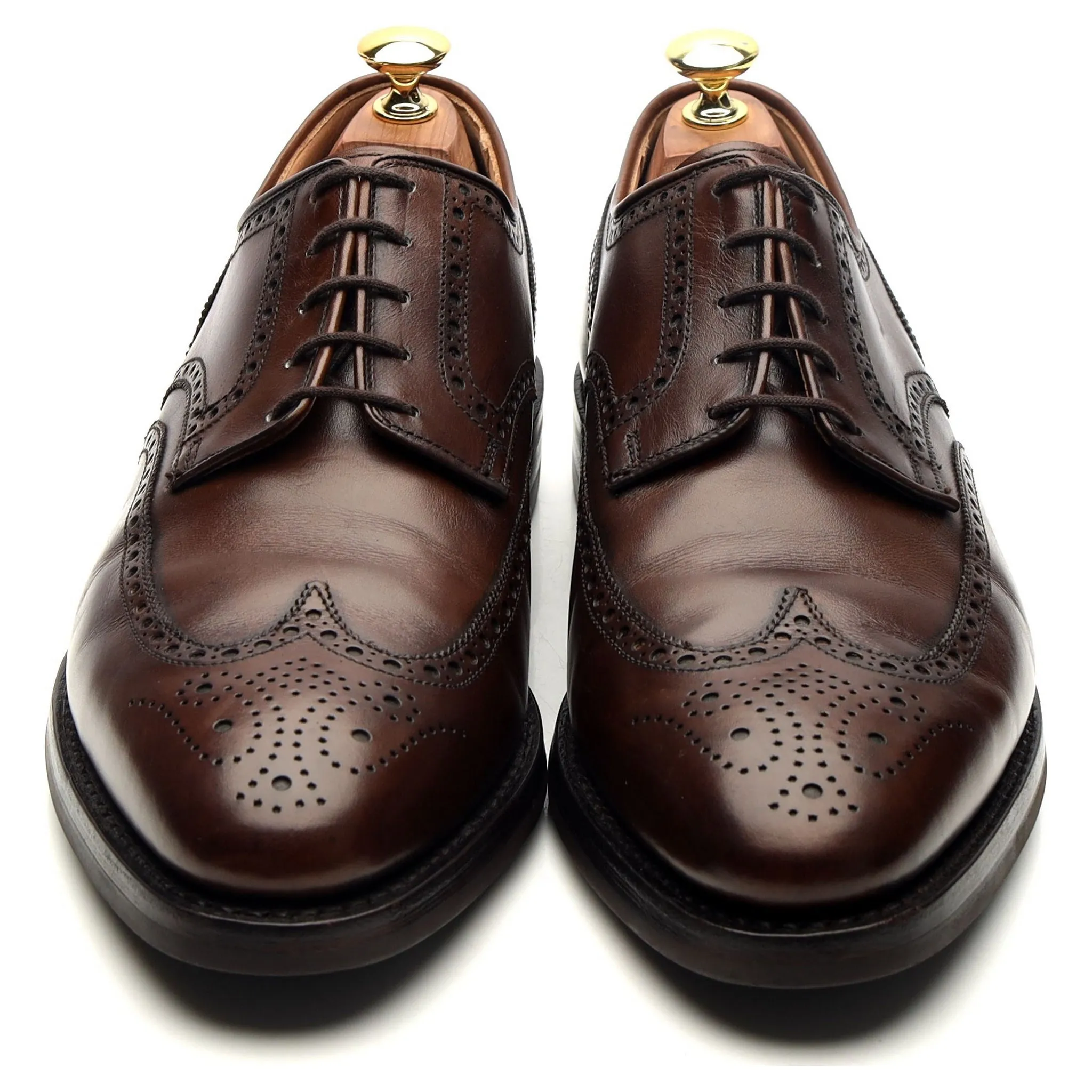 'Swansea' Dark Brown Leather Derby Brogues UK 8.5 G