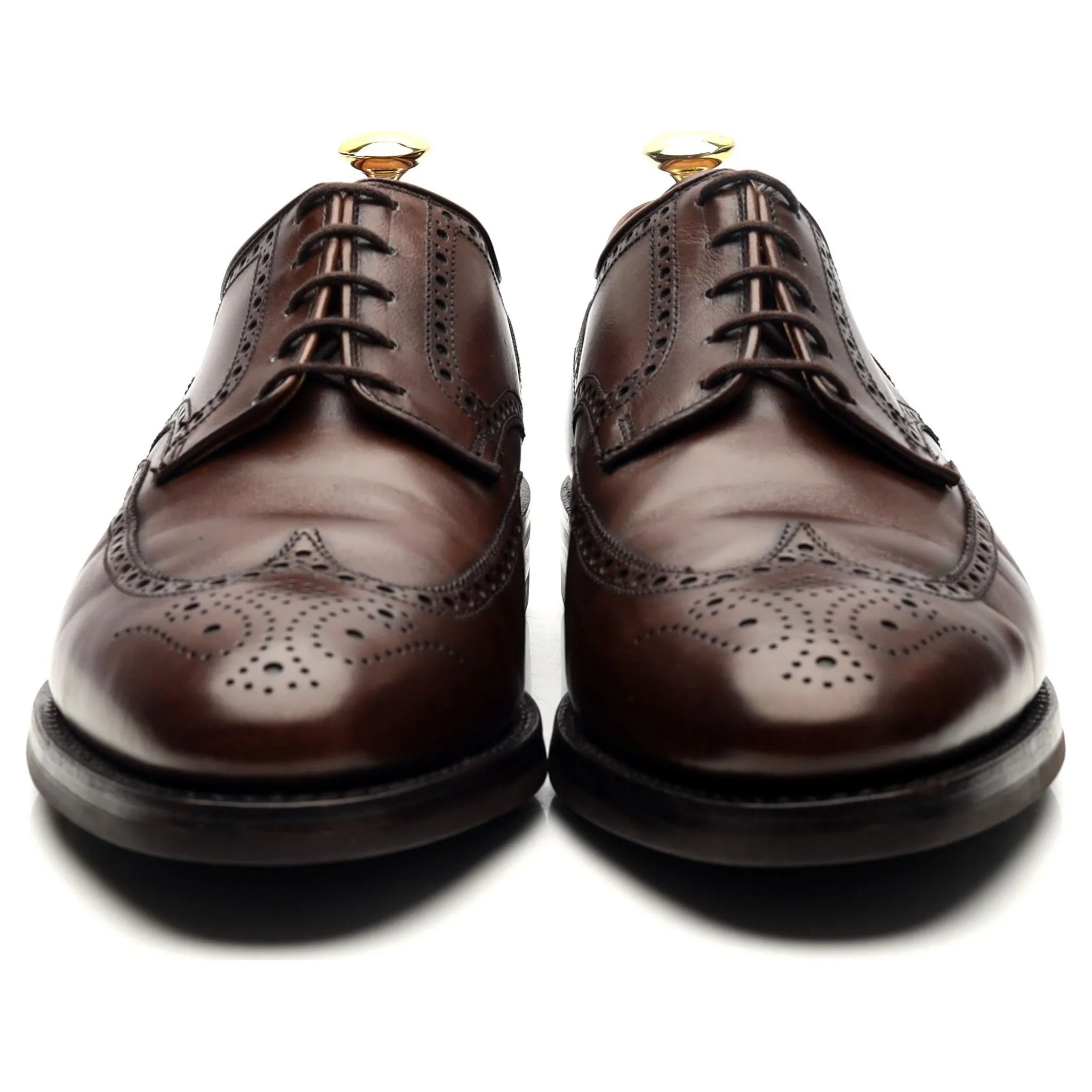 'Swansea' Dark Brown Leather Derby Brogues UK 8.5 G