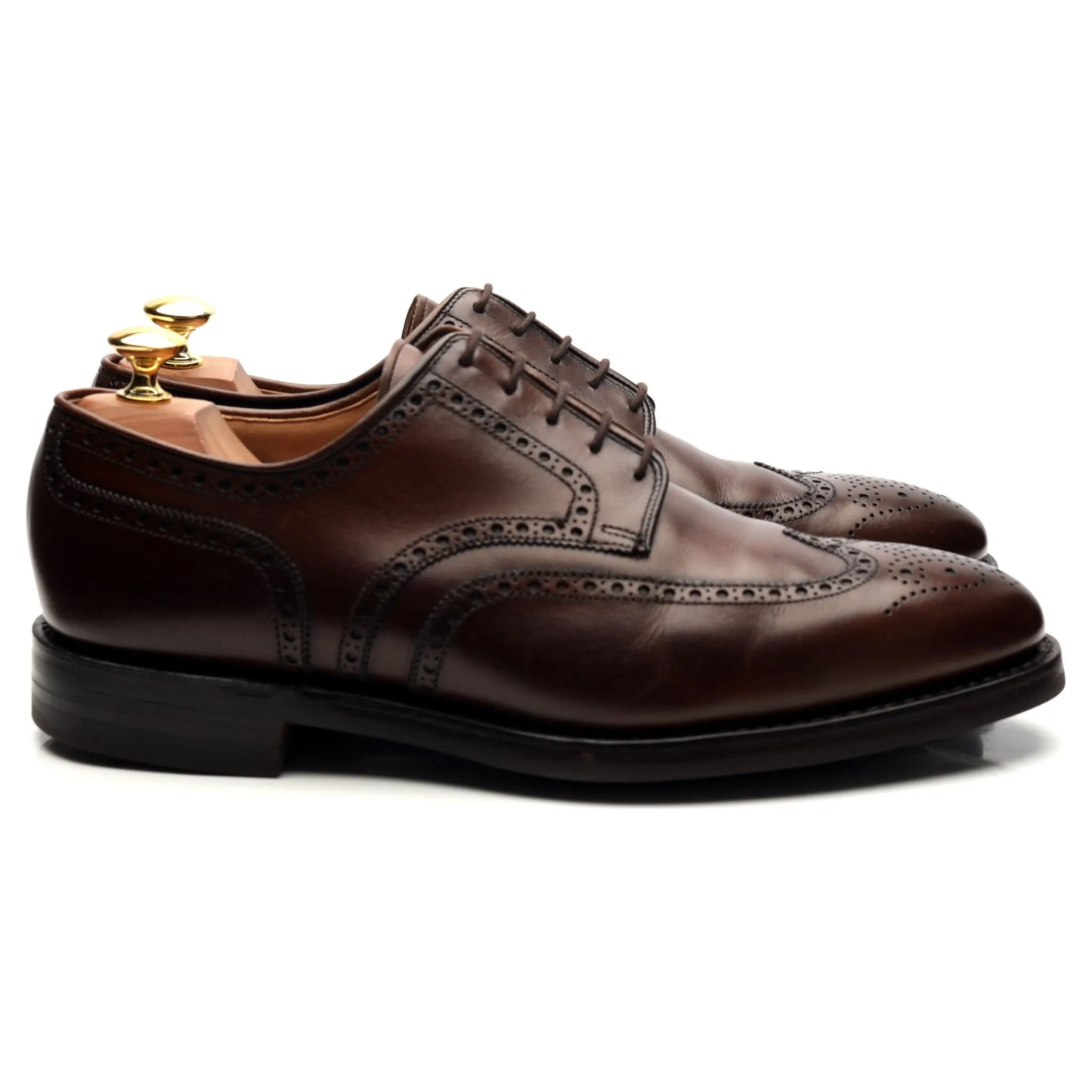 'Swansea' Dark Brown Leather Derby Brogues UK 8.5 G