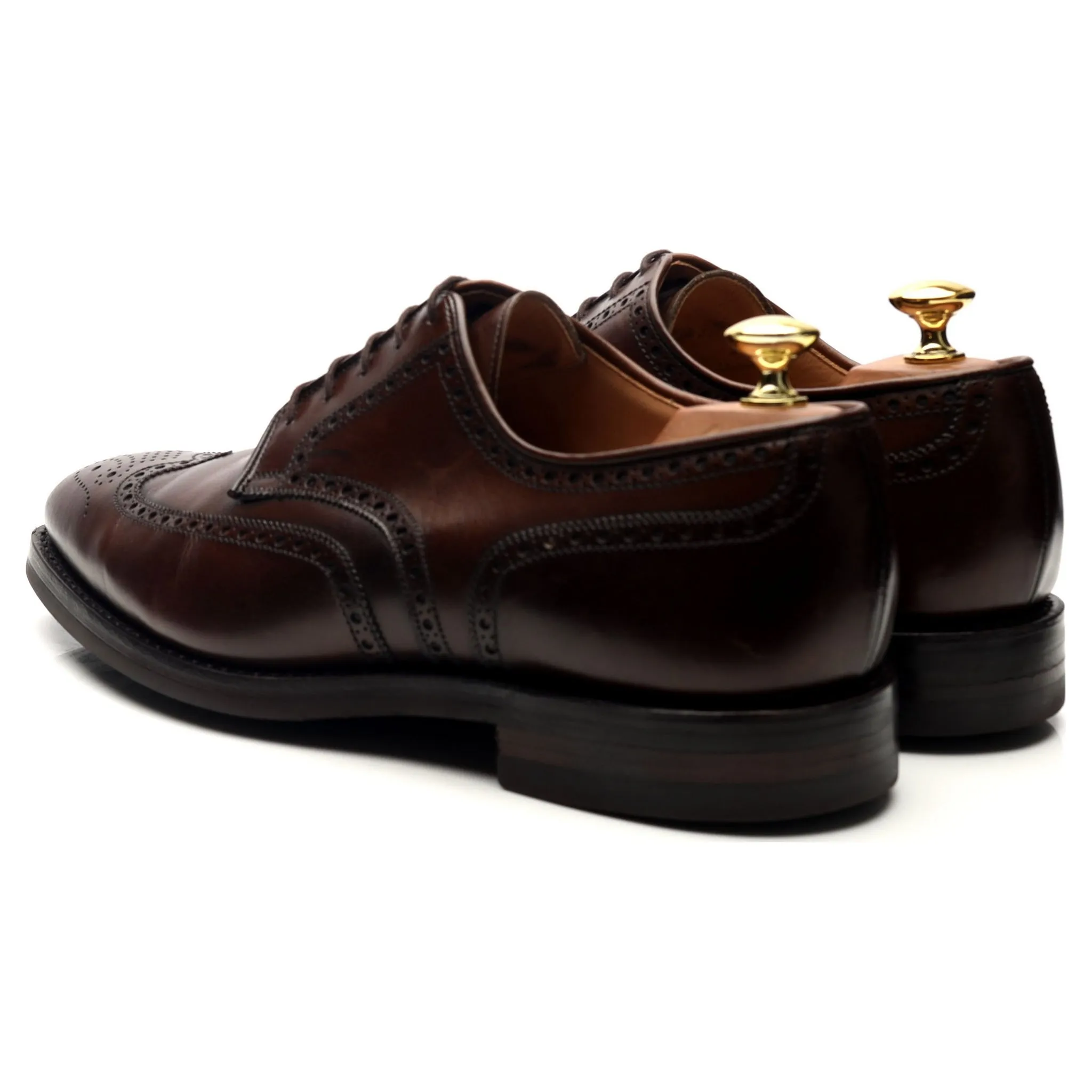 'Swansea' Dark Brown Leather Derby Brogues UK 8.5 G