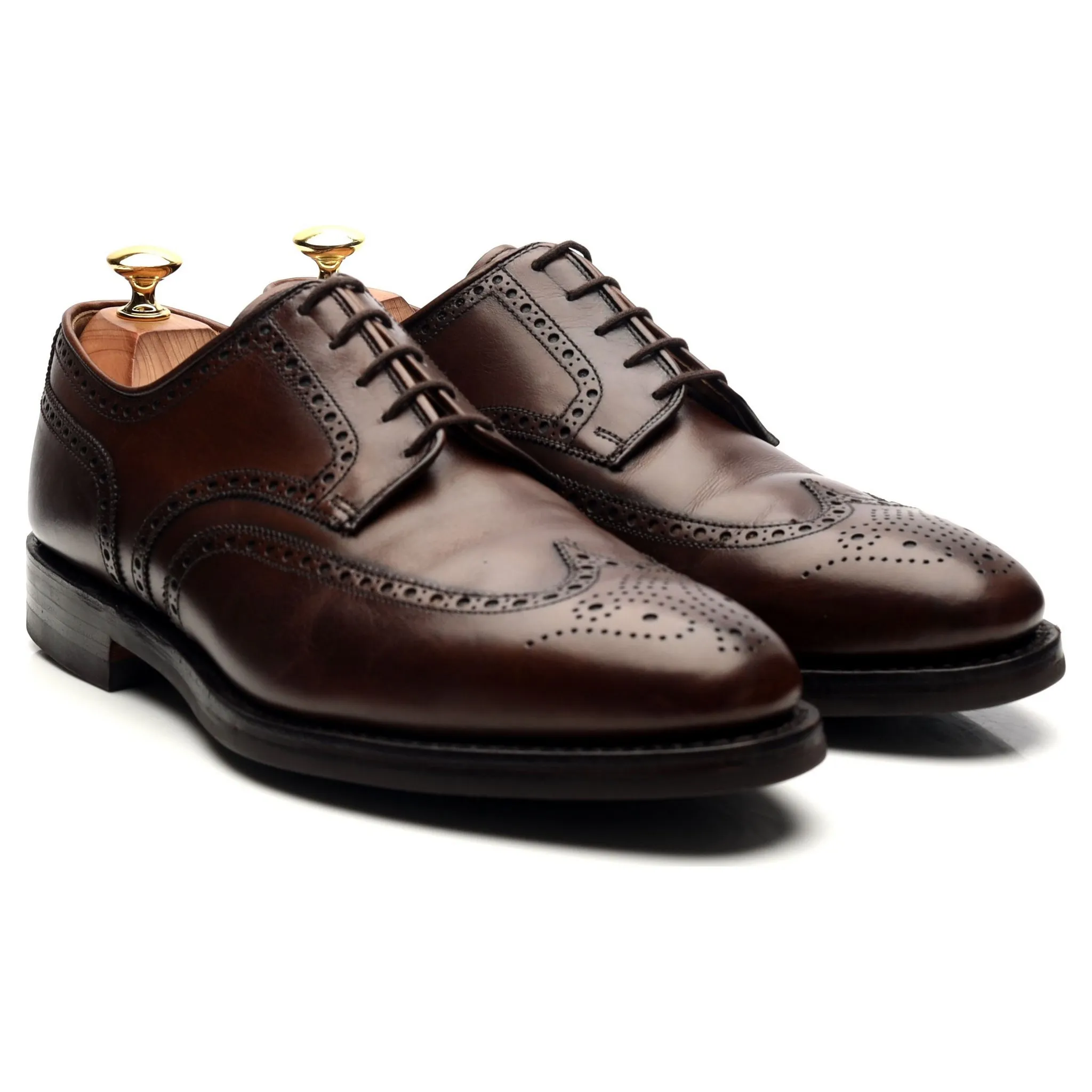 'Swansea' Dark Brown Leather Derby Brogues UK 8.5 G