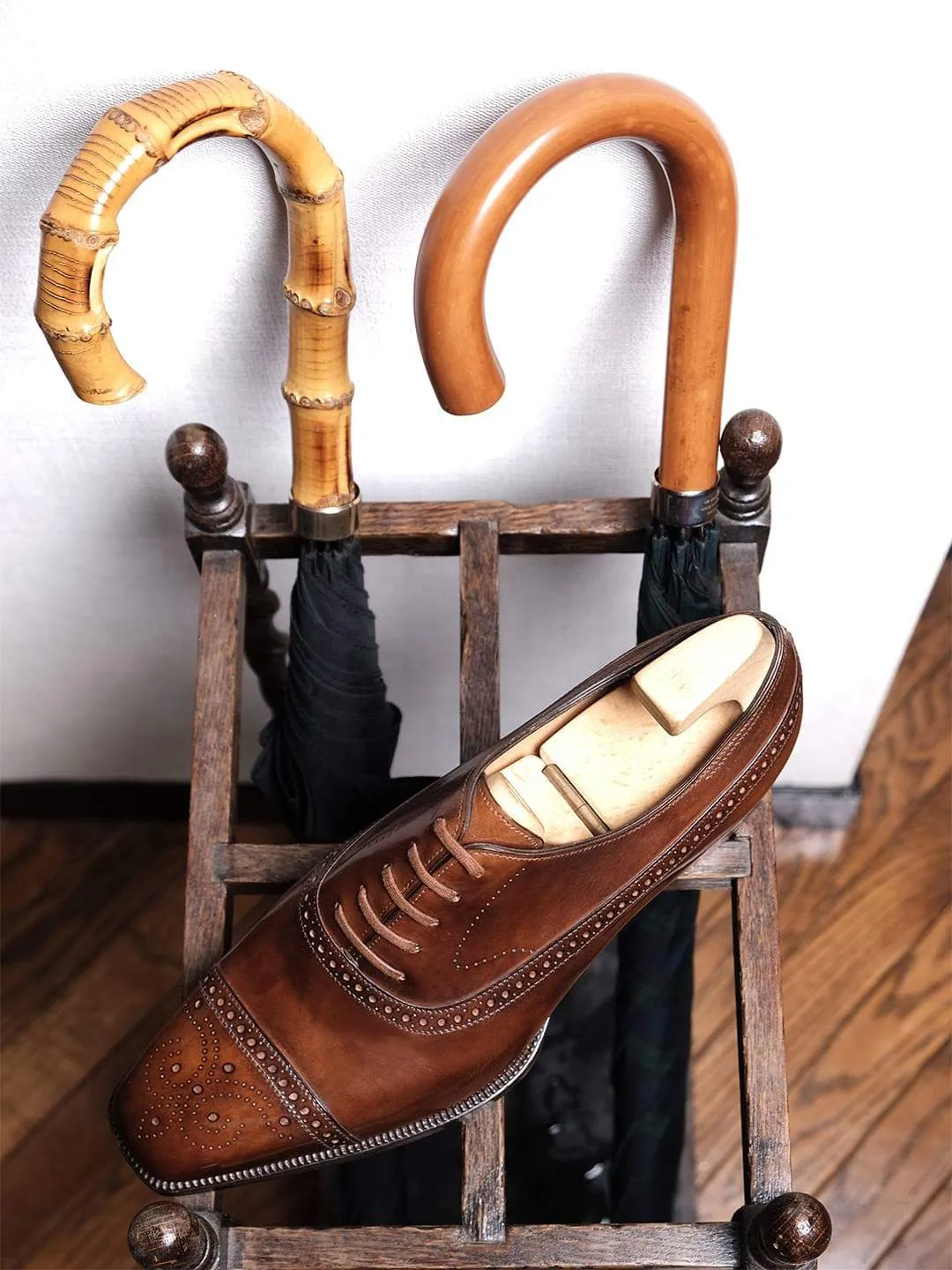 Tan Leather Callista Brogue Toe Cap Oxfords - Formal Shoes