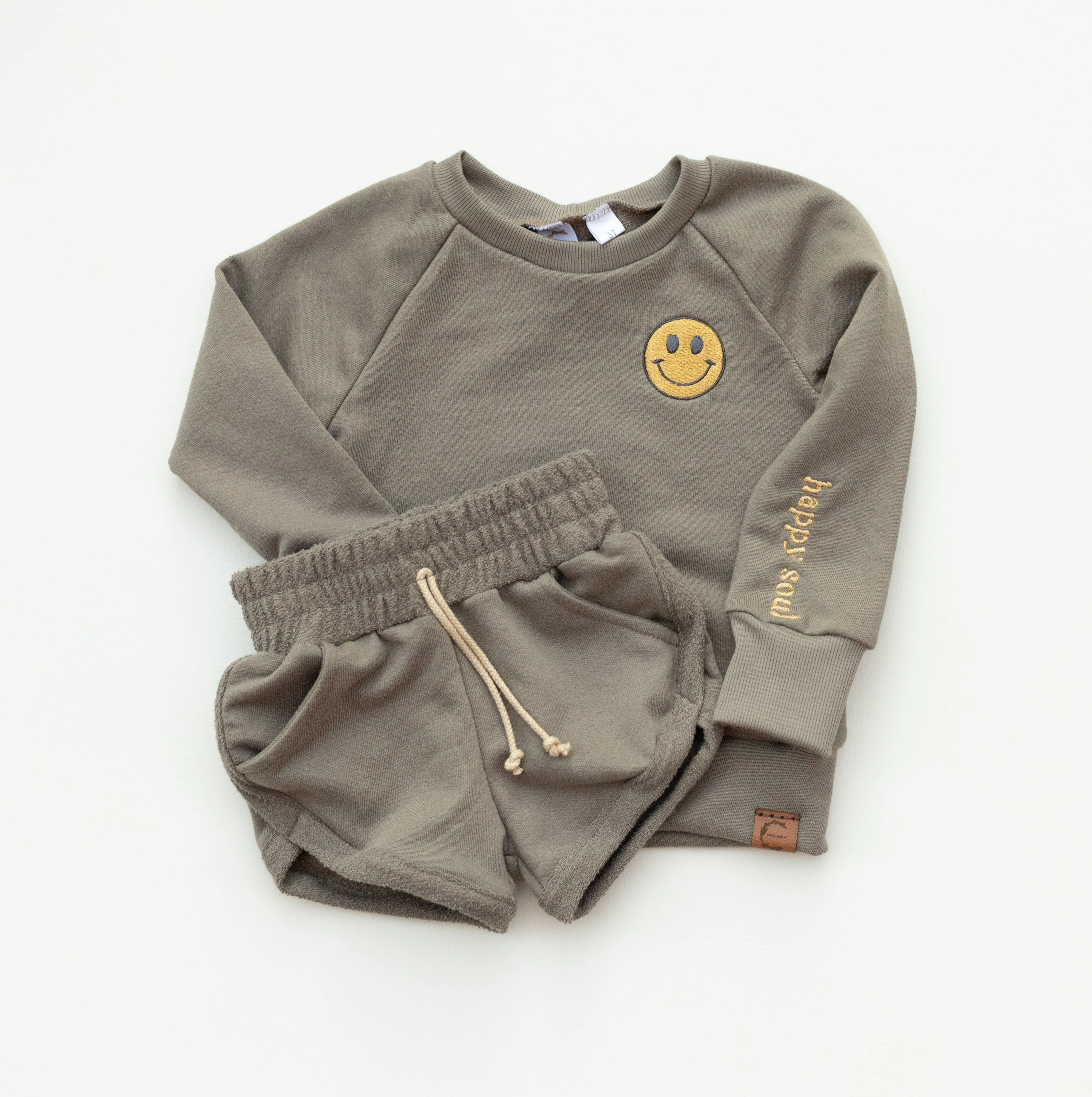 Taupe Organic Track Shorts