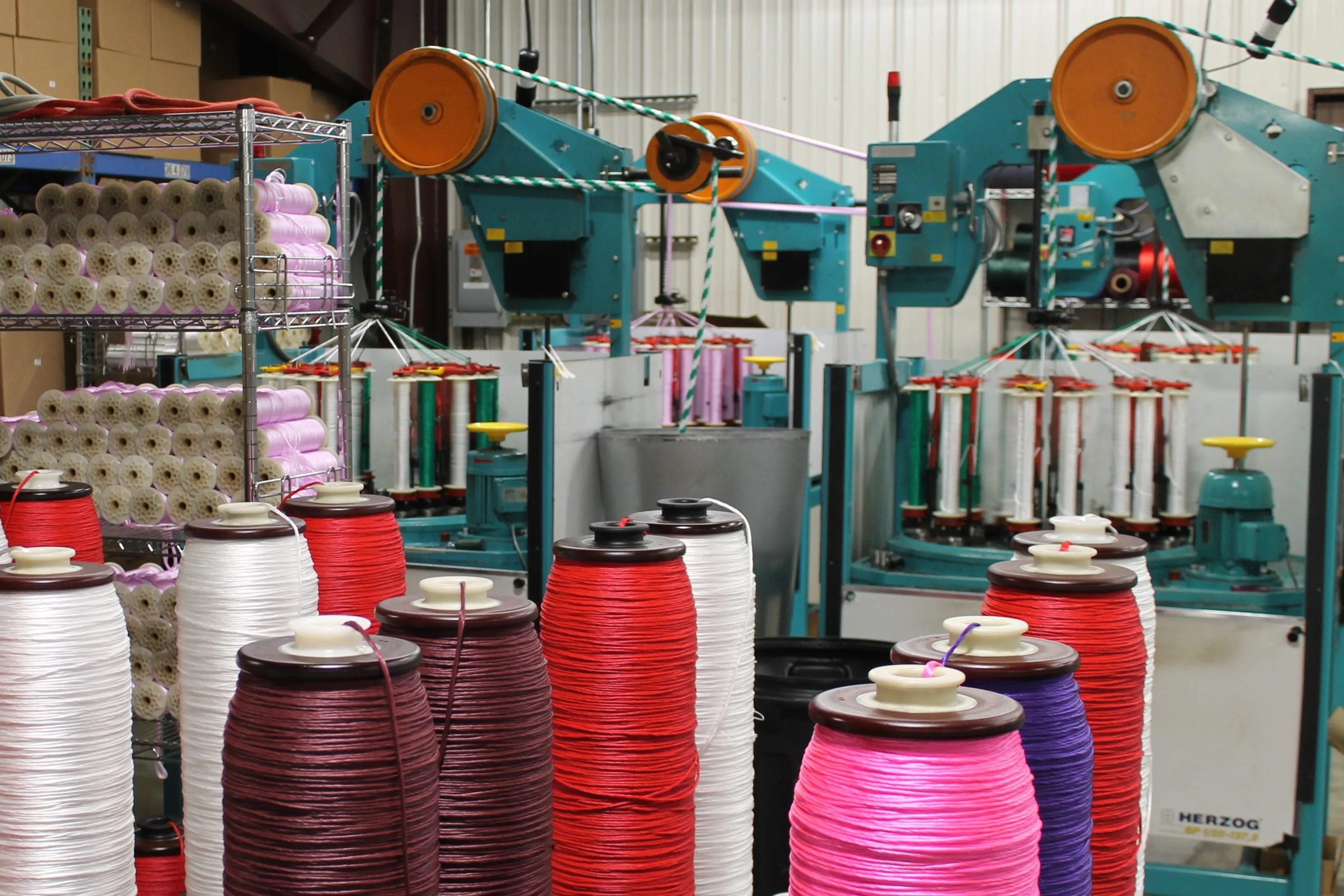 Teal and White Solid Braided Multifilament Polypropylene Rope