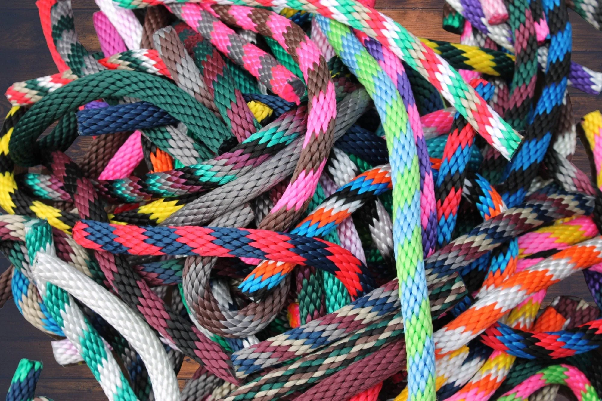 Teal and White Solid Braided Multifilament Polypropylene Rope