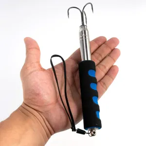 Telescopic Fishing Gaff Stainless Steel Triple Hook small strong Boat