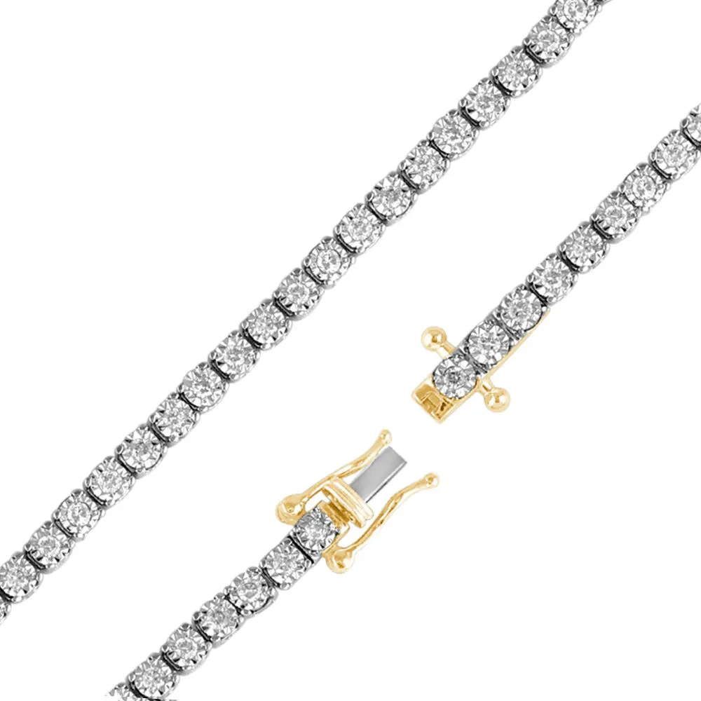 Tennis Bracelet with 1.00ct of Diamonds in 9ct Yellow Gold