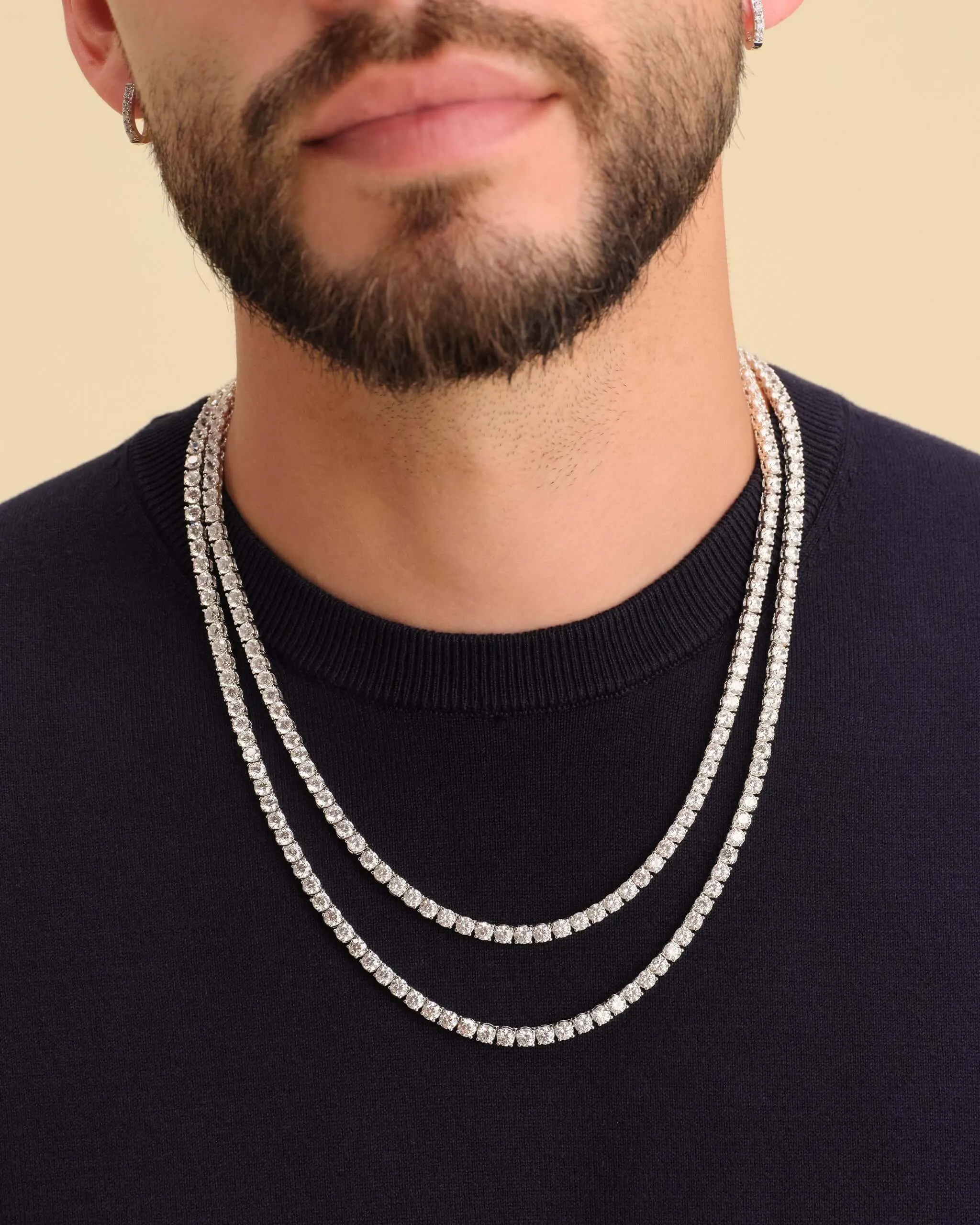 Tennis Chain Stack - Silver