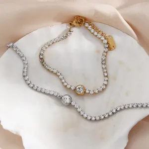 Tennis Zircon Chain Link Bracelet