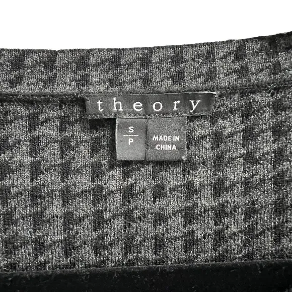 Theory Nellia Noble Wool Houndstooth Printed Dress