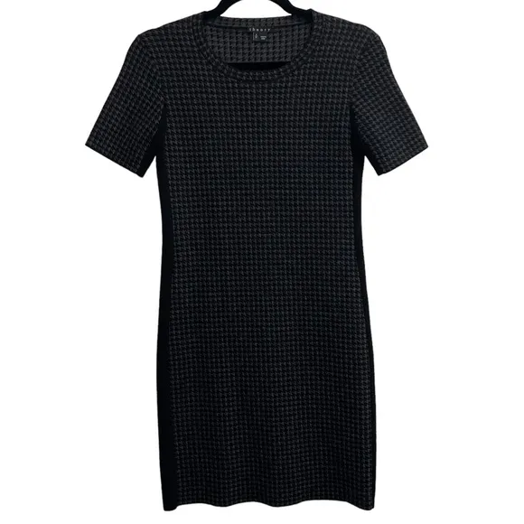 Theory Nellia Noble Wool Houndstooth Printed Dress