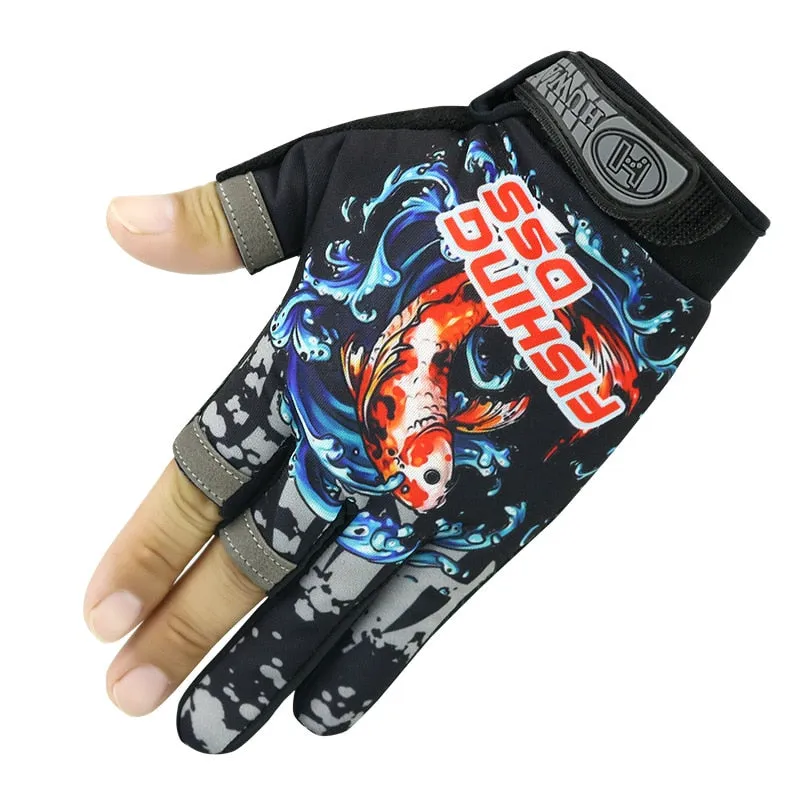 Three finger cut sport fishing gloves finger protector gloves