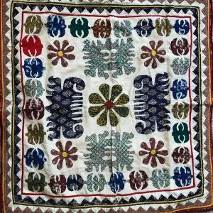 Tilonia® Floor Pillow Cover with Colorful Appliqué