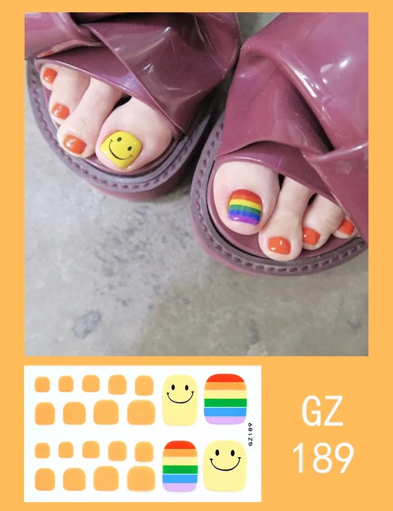 Toe nail stickers sheet