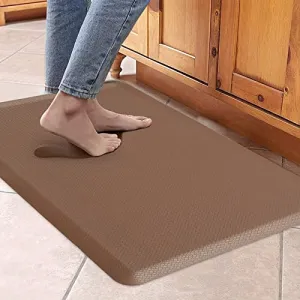Toocust Kitchen Mat,Anti Fatigue Kitchen Mat,Cushioned Kitchen Mats for Floor,Foam Mat,Waterproof Non-Slip Kitchen Rugs and Mats,Kitchen Floor Mats in Front of Sink,17.3"x 27.6",Brown, Size S