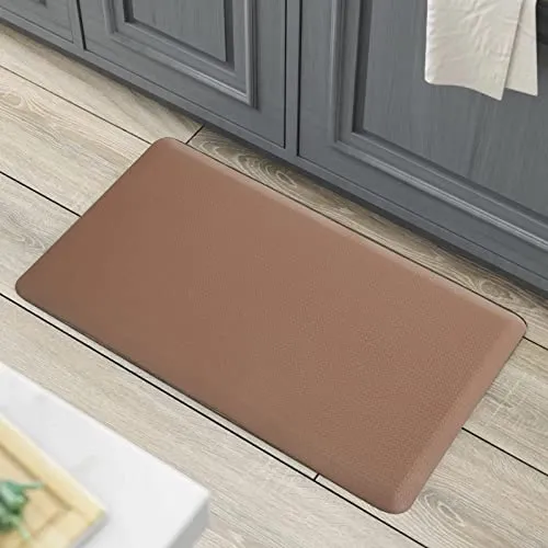 Toocust Kitchen Mat,Anti Fatigue Kitchen Mat,Cushioned Kitchen Mats for Floor,Foam Mat,Waterproof Non-Slip Kitchen Rugs and Mats,Kitchen Floor Mats in Front of Sink,17.3"x 27.6",Brown, Size S