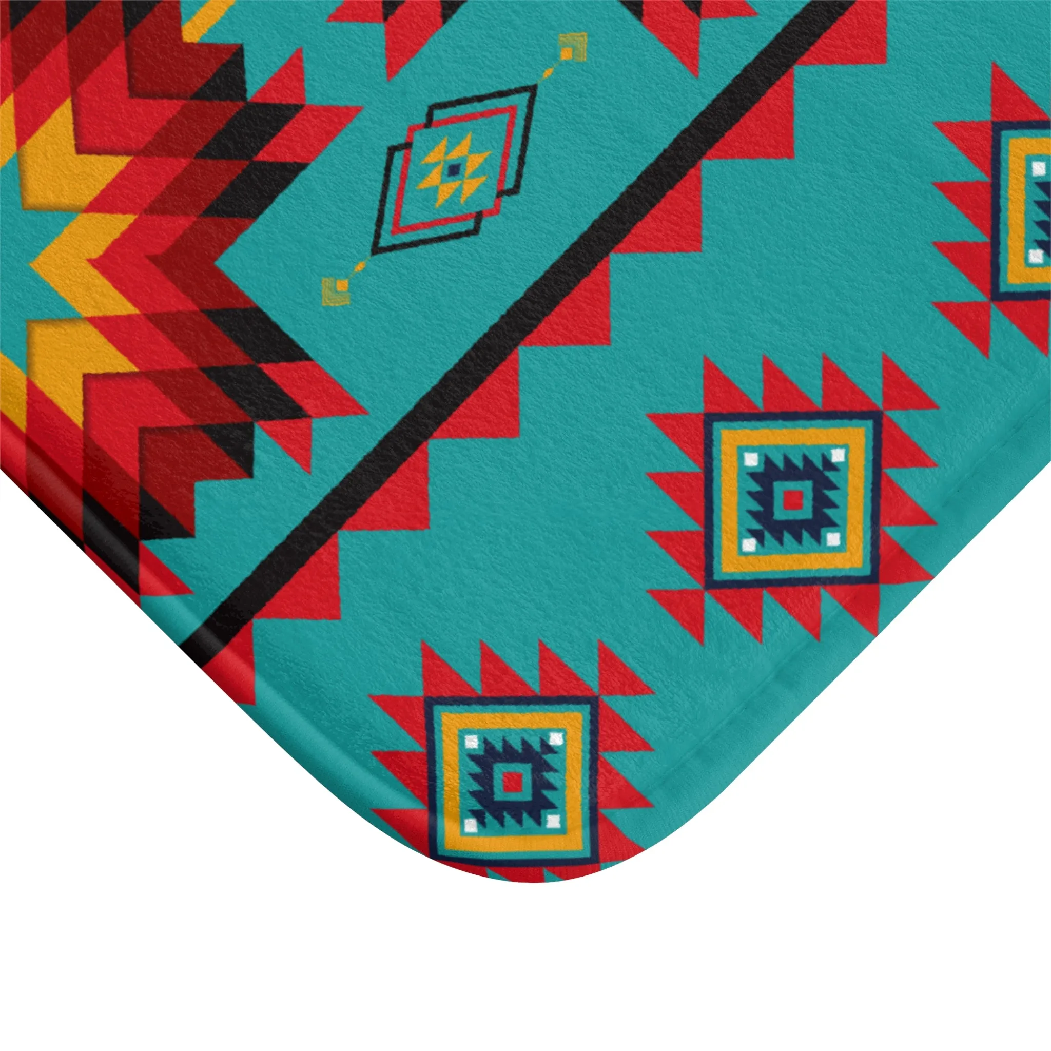 Turquoise Aztec Memory Foam Bath Mat