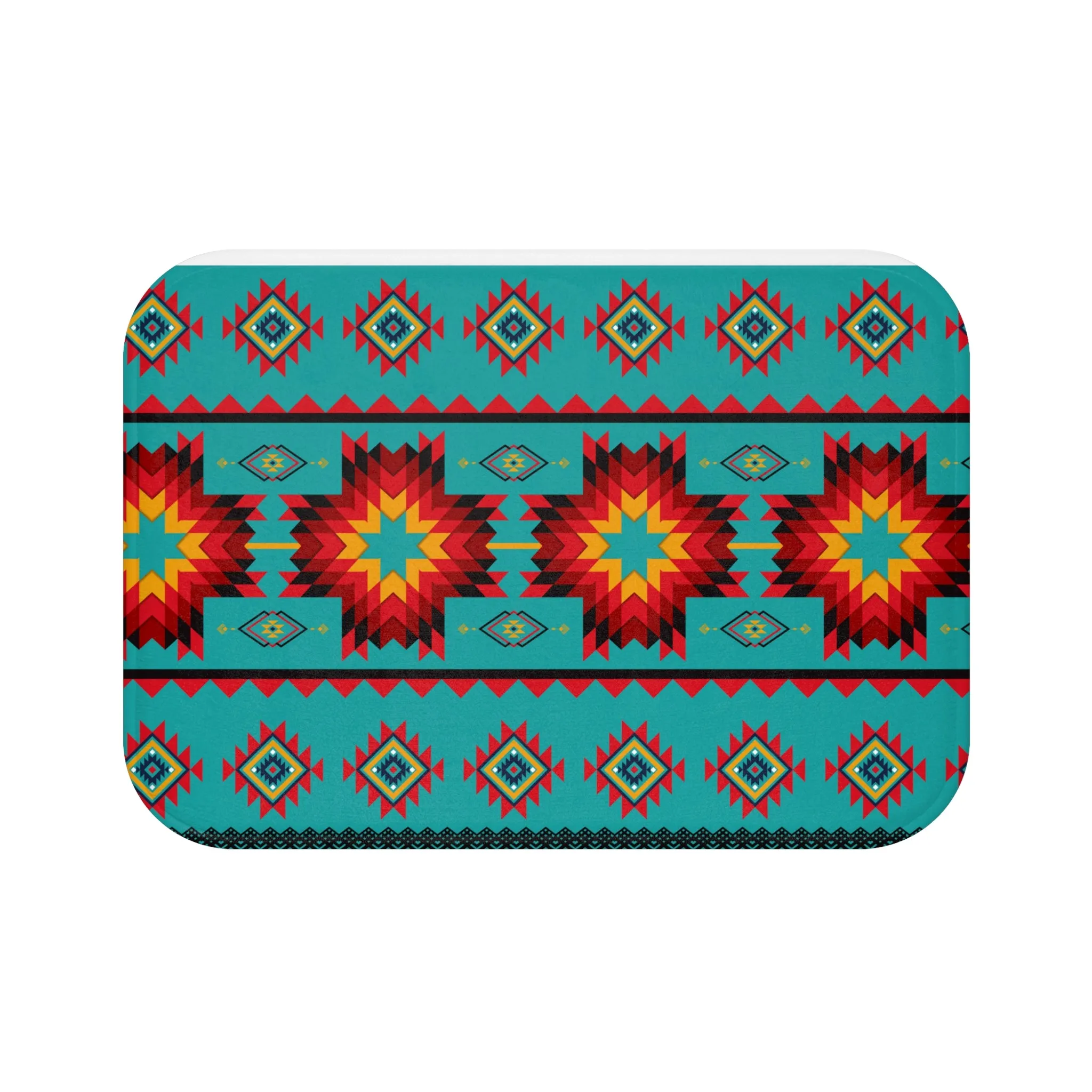 Turquoise Aztec Memory Foam Bath Mat
