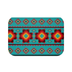 Turquoise Aztec Memory Foam Bath Mat