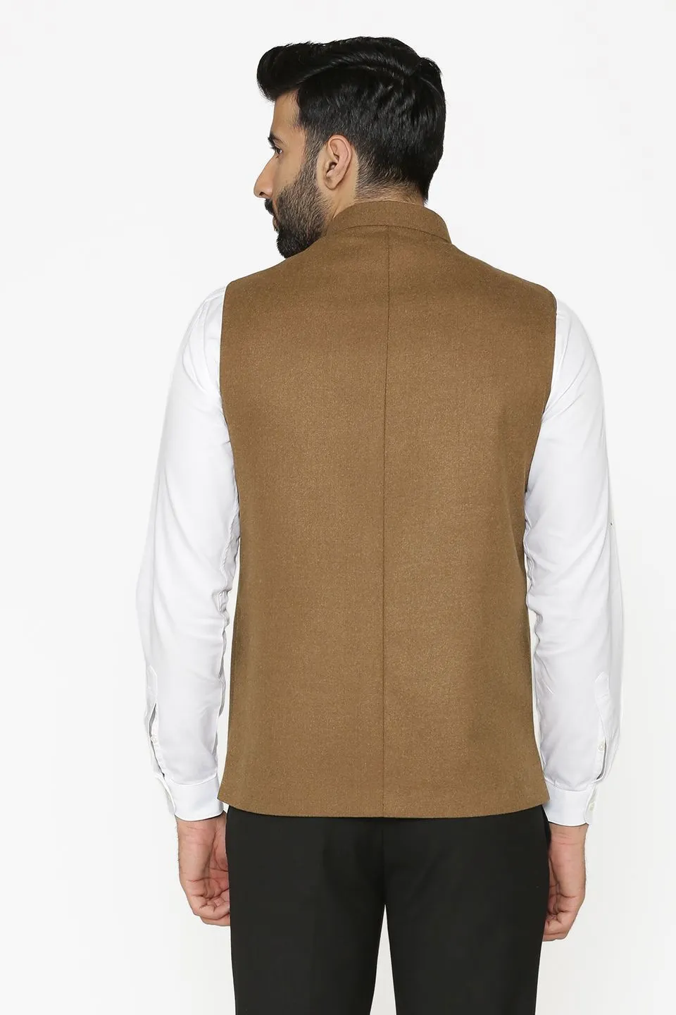 Tweed Wool Brown Modi Nehru Jacket