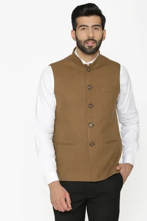 Tweed Wool Brown Modi Nehru Jacket