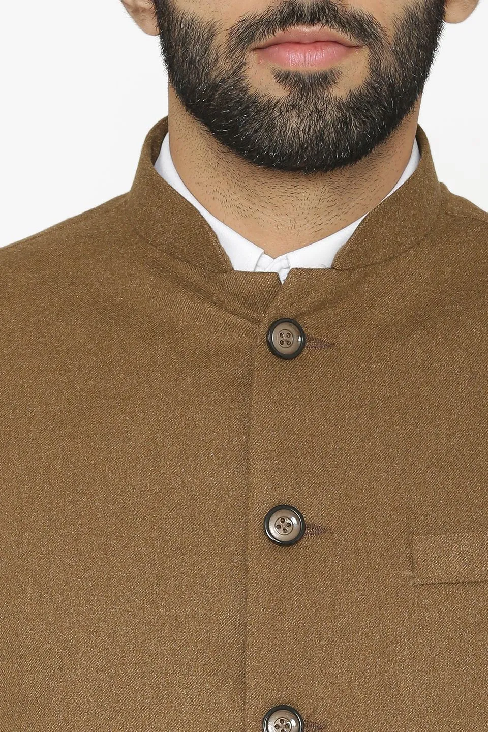 Tweed Wool Brown Modi Nehru Jacket