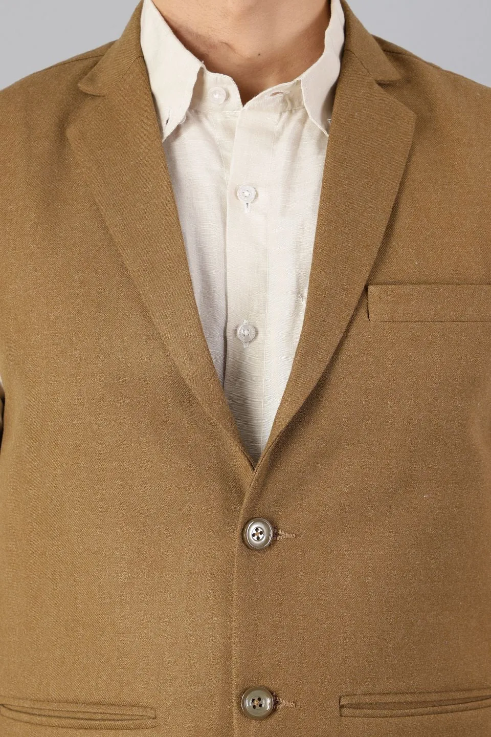 Tweed Wool Brown Modi Nehru Jacket