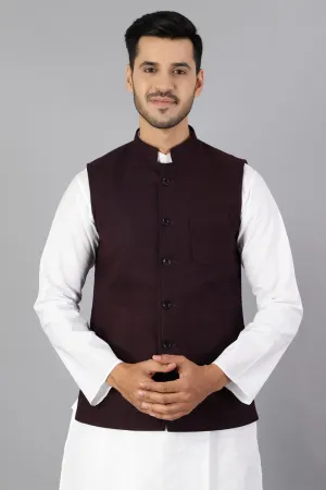 Tweed Wool Purple Modi Nehru Jacket