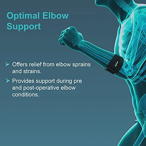 Tynor Tennis Elbow Support, Black, Medium, 1 Unit