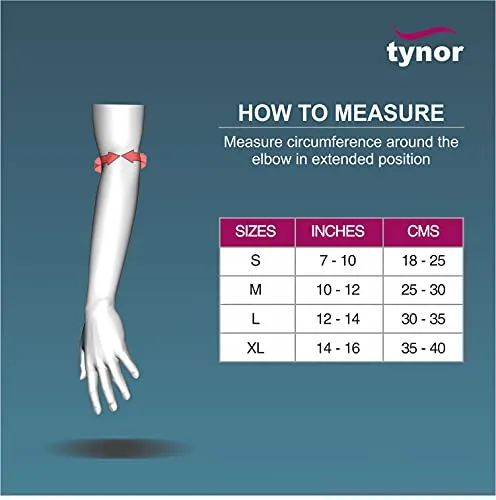 Tynor Tennis Elbow Support, Black, Medium, 1 Unit