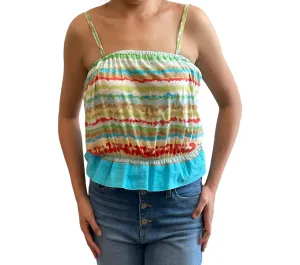 Upcycled Vintage Summer Prints Sleeveless Top