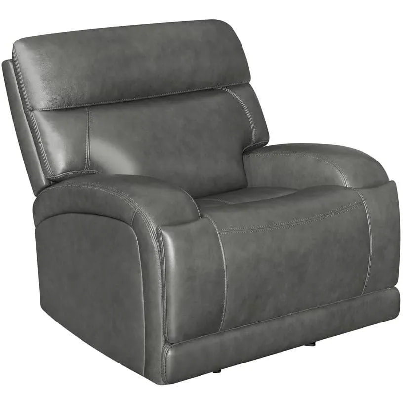 Upholstered Power Glider Recliner in Charcoal