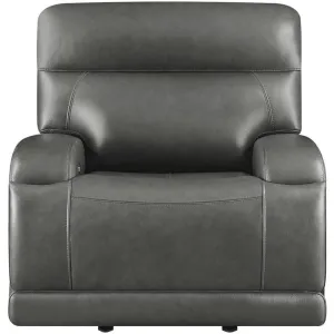 Upholstered Power Glider Recliner in Charcoal
