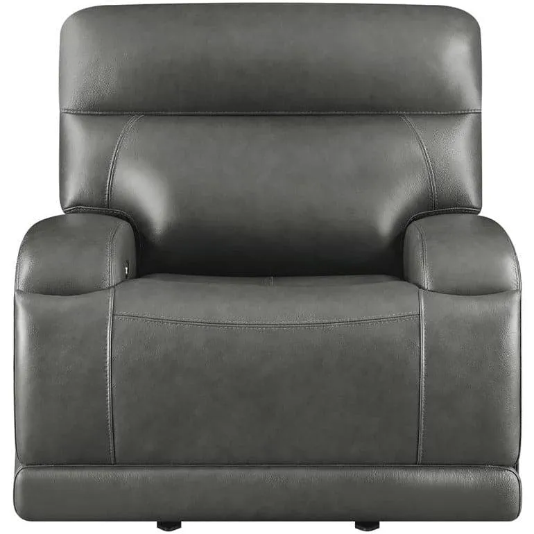 Upholstered Power Glider Recliner in Charcoal