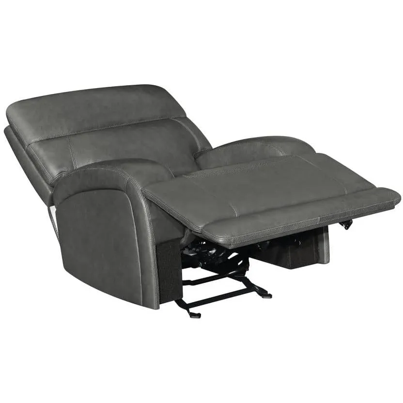 Upholstered Power Glider Recliner in Charcoal