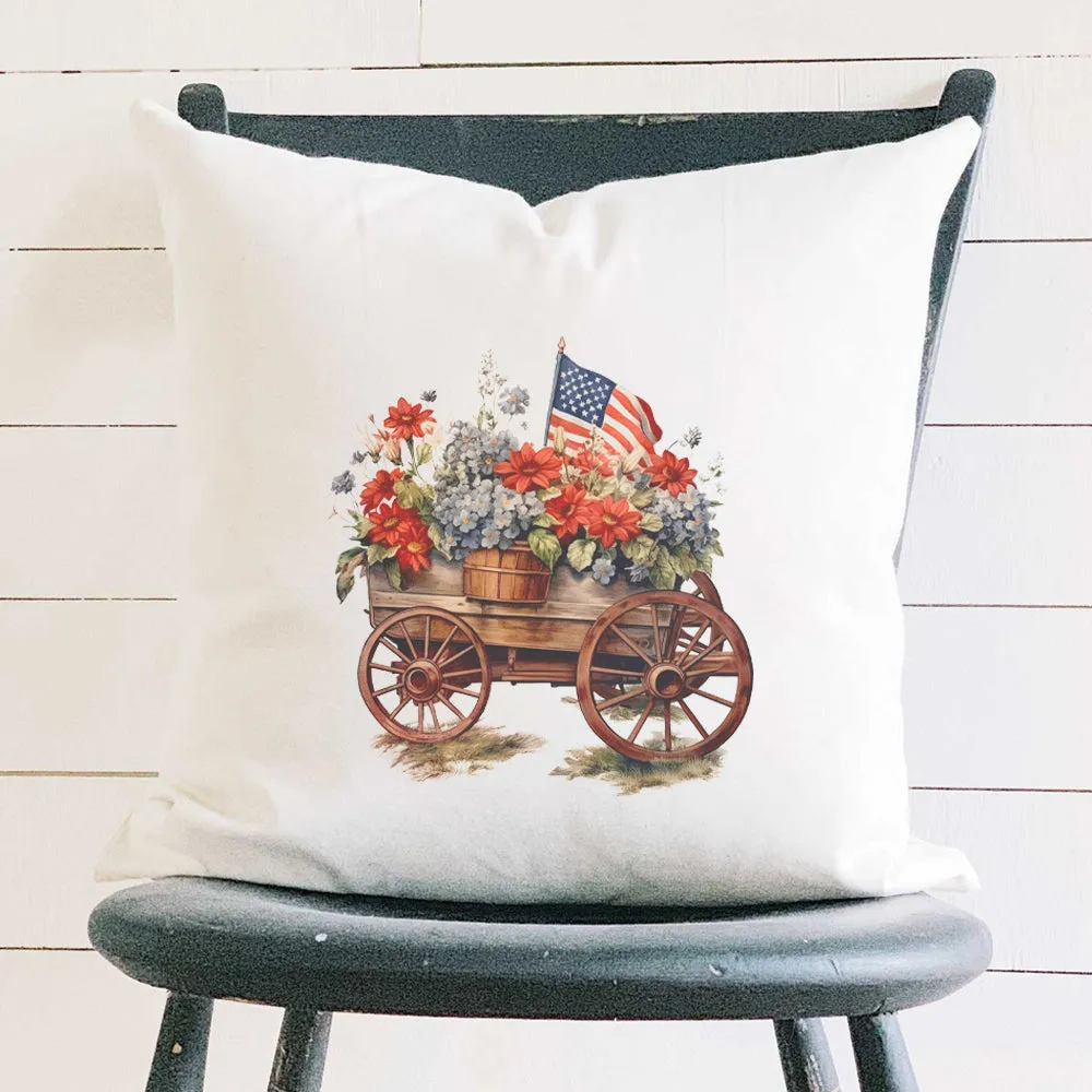 Vintage Carriage Planter - Square Canvas Pillow