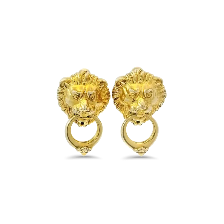Vintage Metropolitan Museum of Art Lion's Head Door Knocker Earrings
